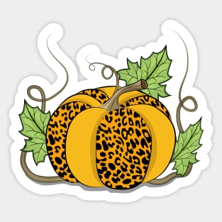 Cheetah Print Pumpkin Art Sticker